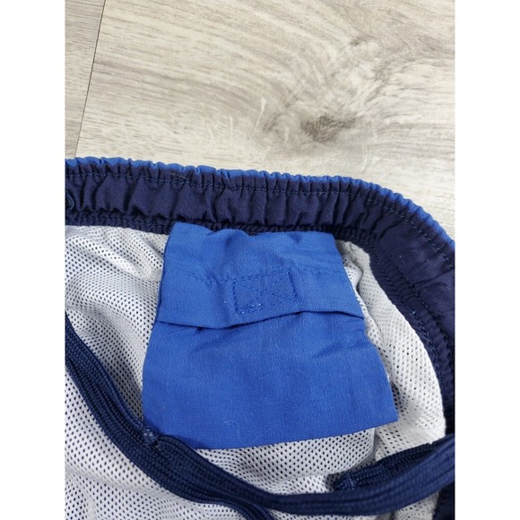 LL Bean Mens Nylon Swim Trunks Size L Blue Lined Pockets Drawstring Cargo 0xr42 - Picture 11 of 12